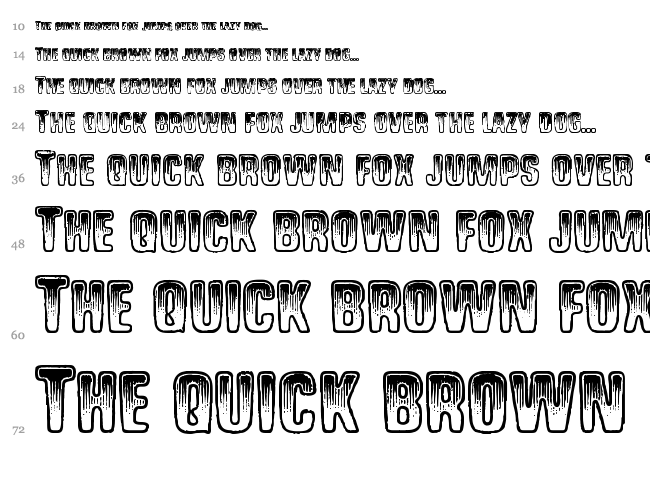 Shock Shimmy font waterfall